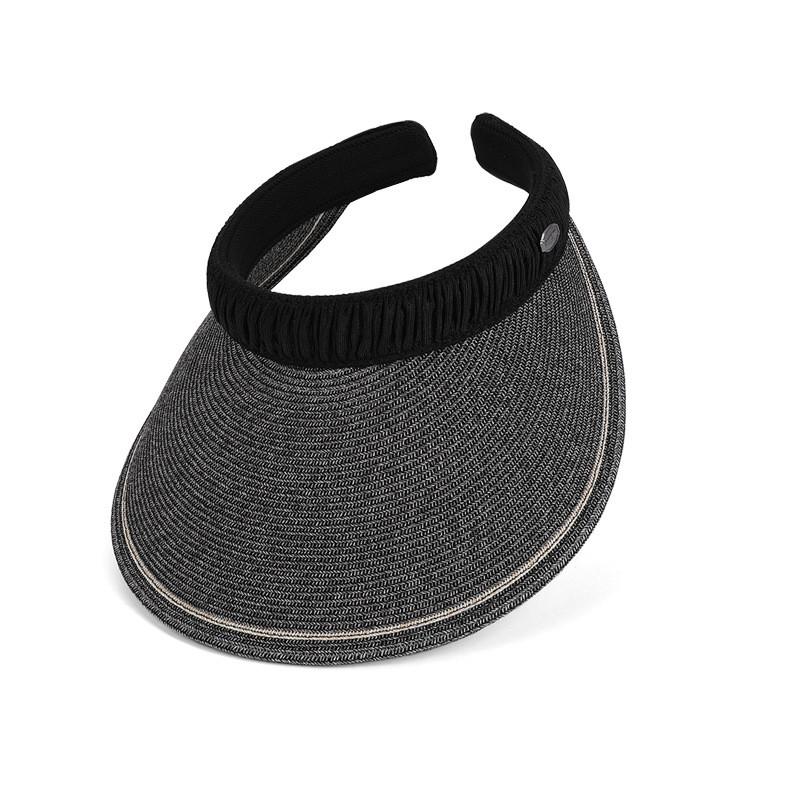 

Summer Straw Hat For Women With Wide Brim Sunshade Breathable Outdoor Casual Style Black