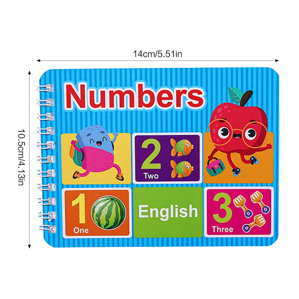 Early Education Cognitive Cards Book Alphabet Numbers Learning Educational Toy for Kids with Safe Rounded Corners Portable