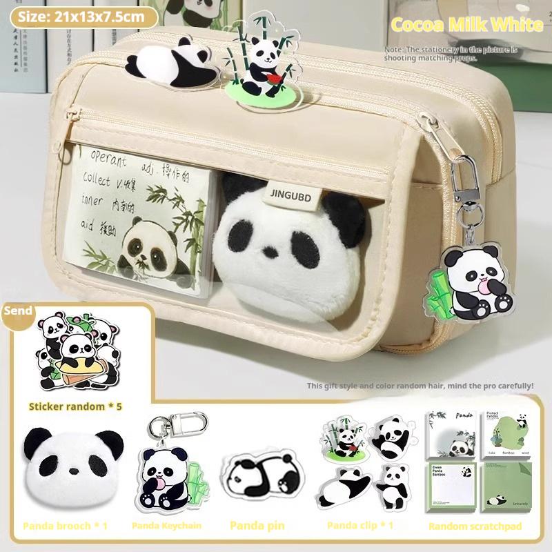 Federmäppchen mit Panda-Motiv, Große Kapazität, Hoher ästhetischer Wert, Set für Schülerinnen der Unterstufe, Schreibwarenbeutel