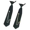 Japanese Punk Necktie Double Heart Chain Neck Tie Student Uniform Adjustable Pre Tied Neck Tie Shirt Collar Neckwear