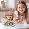 Flower Girl House Scene Assembly Building Block Model Toys Desktop Ornament