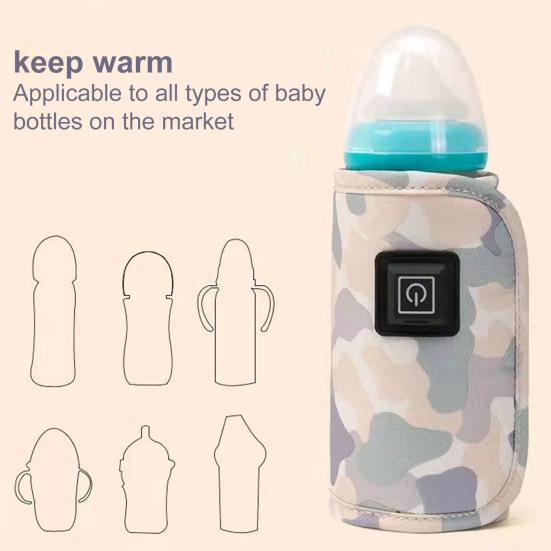 1 Set Baby Bottle Warmer Smart Constant Temperature 3-level Adjustable Infant Toddler Car Milk Bottle Heat Keeping Slipcover for Gift