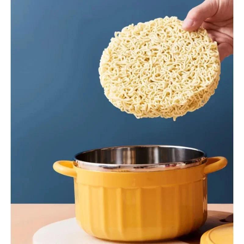 Bule Instant Noodles Bowl Stainless Steel Portable Insulated Lunch Box Dormitory Student Rice Bowl Household Kitchen Accessories