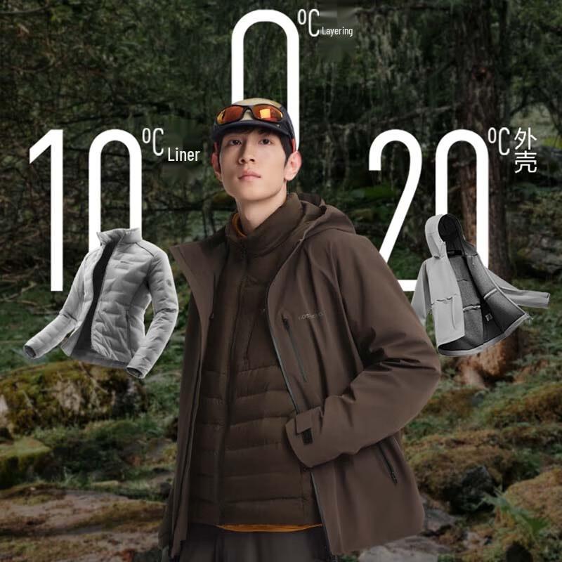 Bosideng Men's 3-in-1 Windproof Waterproof Goose Down Jacket B250331313