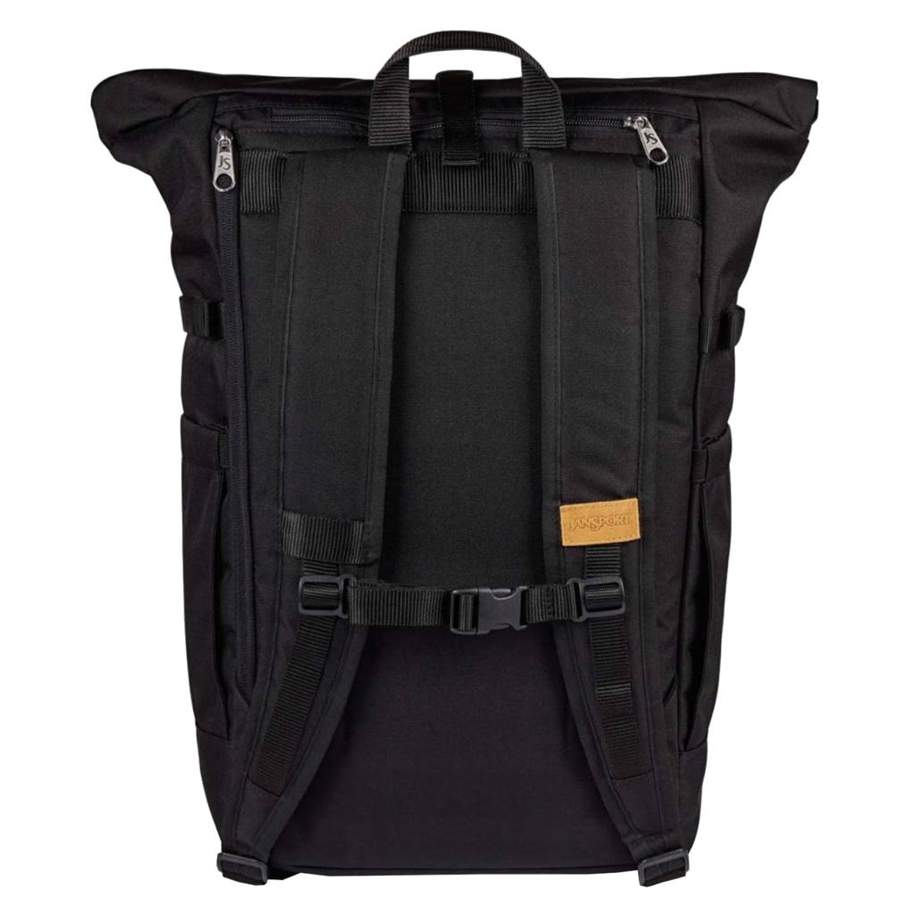JanSport Hatchet Rolltop Backpack, Unisex Black Backpack