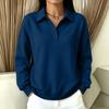 Sudadera de punto informal para mujer con manga larga y botones en la parte delantera