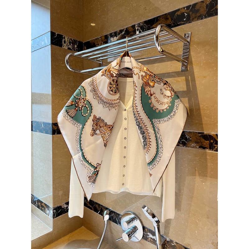 NINA SOLOR Pumpkin Carriage Twilled Silk Scarf