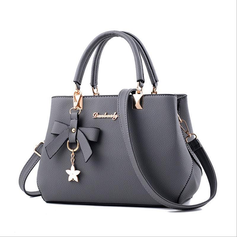 New Shoulder Bags Women Vintage Bowknot Star Pendant Handbag Casual Women Messenger Leather Large Capacity Bags