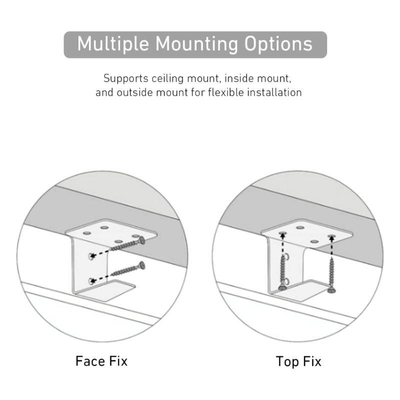 Multipurpose Blind Support Brackets Pack of 4 Fit Headrail Stainless Steel Ceiling Inside Outside Installation