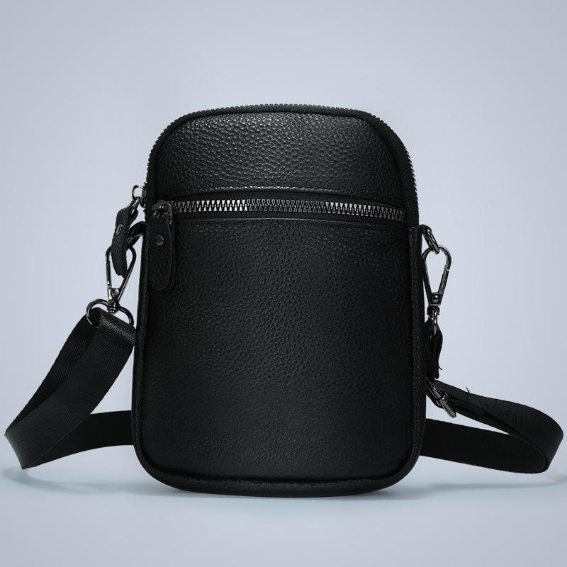 Unisex Large Capacity Leather Crossbody Phone Bag