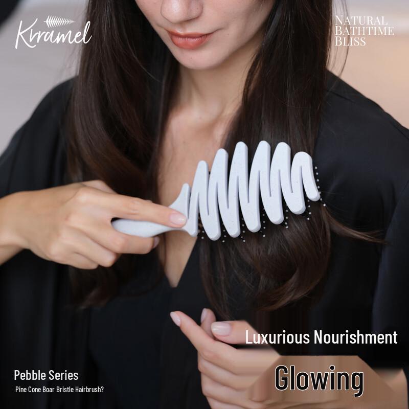 KRRAMEL Boar Bristle Hairbrush for Women Large