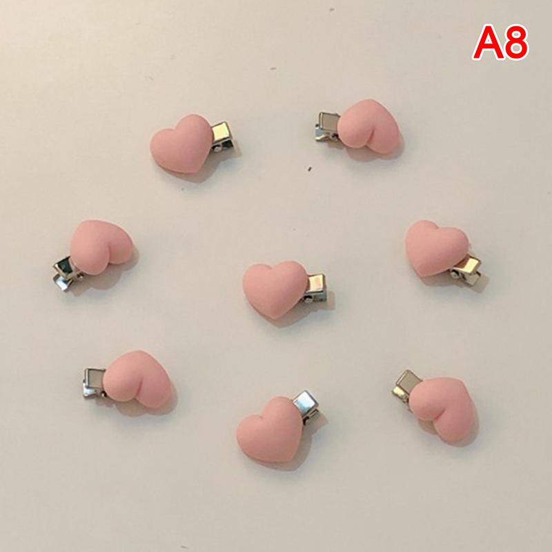 5Pcs So Cute Girls Pink Rose Flower Heart Bow Peach Mini Hairpin Set Sweet Hair