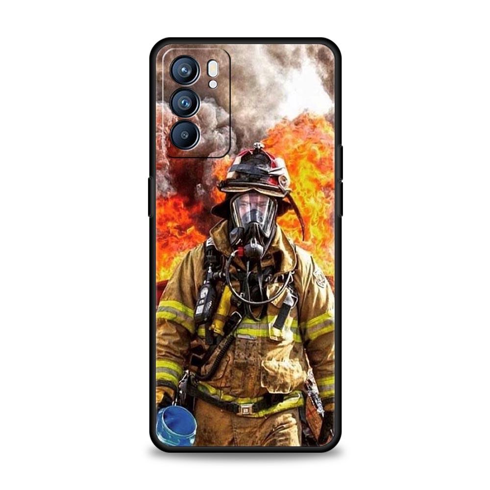 Firefighter Heroes Fireman Phone Case For Oppo A54 Reno7 SE Reno6 Pro Plus 5G Find X5 A53 A52 A9 2020 A95 A16 A76 A74 A15 Cover