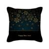 New Black Gold Christmas Pillow Cover New Snowflake Letter Peach Skin Sofa Cushion Cover