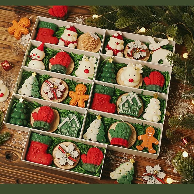 Christmas Scented Candle Gift Set Winter Soys Candle Christmas Home Decors Christmas Aromatherapys Candle Holiday Gift