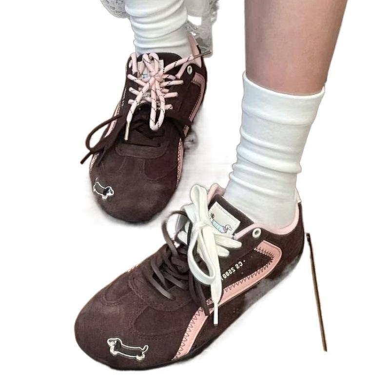Brown Dachshund Dog Racing Shoes Women's Niche New Breathable Versatile Casual Lightweight Trendy