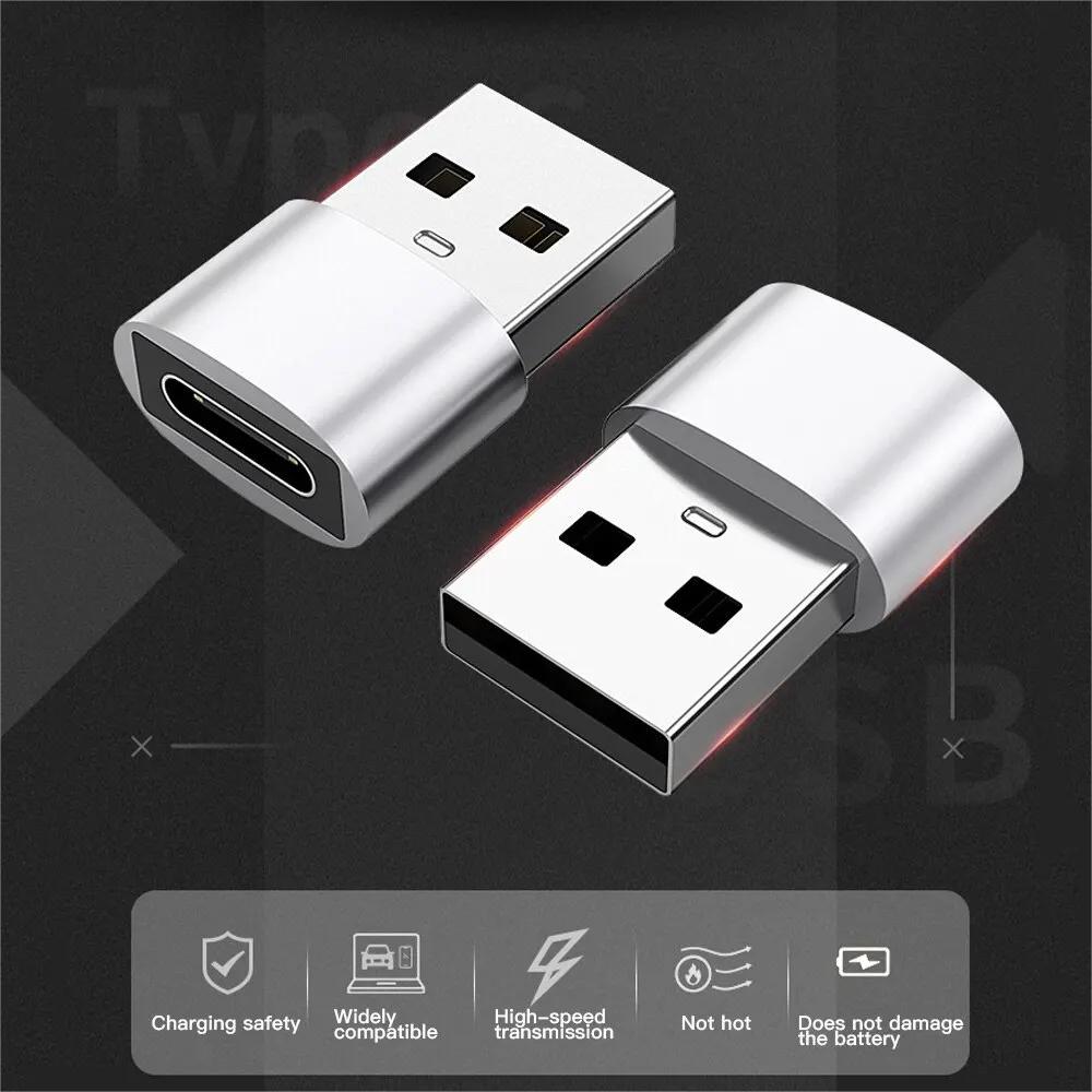 2Pcs USB Vers Type C OTG Adaptateur USB USB-C Mâle Vers Micro USB Type-c Femelle Convertisseur Pour Macbook Huawei Samsung Xiaom