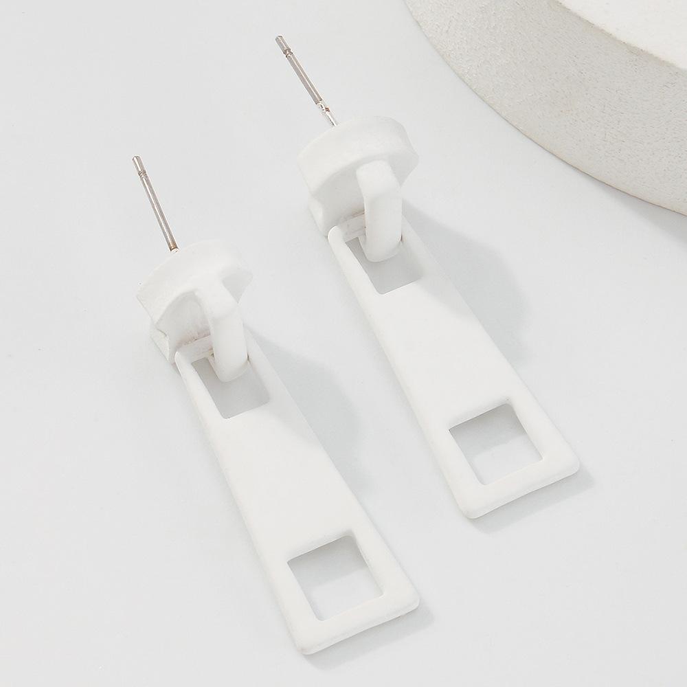 Schmuck Kreative Einfache Reißverschluss-Ohrringe Farbige Metall Personalisierte Bonbonfarbene Ohrringe Weiblich
