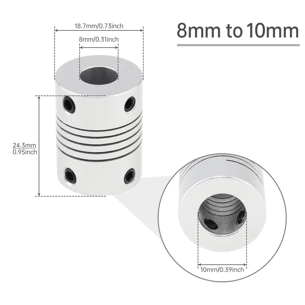 Cuplaj Motor Pas cu Pas Nema 17 Conector Arbore 5mm la 10mm Aliaj Aluminiu pentru Imprimantă 3D Mașină CNC Motor CC