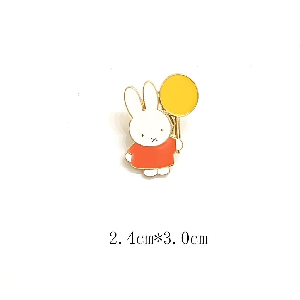 Kawaii Miffy Rabbit Cartoon Instagram Cute Balloon Rabbit Metal Colored Coat Backpack Creative Accessory Gift