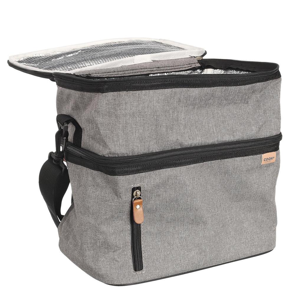 Zippi XL Thermal Lunch Bag, Gray, Handles