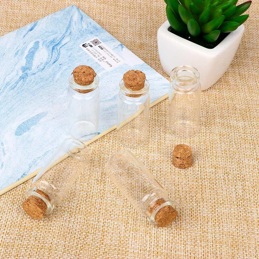 Newest Smooth Transparent Mini Messages Jar Glass Craft Containers Mini Cork Stopper Glass Bottle