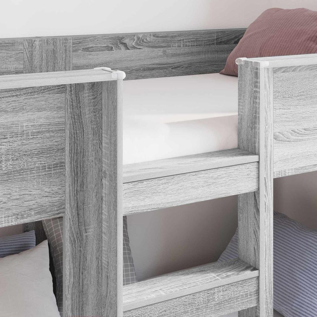 Bunk Bed for Kids Grey Sonoma 75 x 190 cm Particleboard