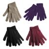 Unisex Full Finger Gloves Winter Stretchy Knit Solid Color Cold Weather Windproof Mittens Wrist Length Hand Warmer
