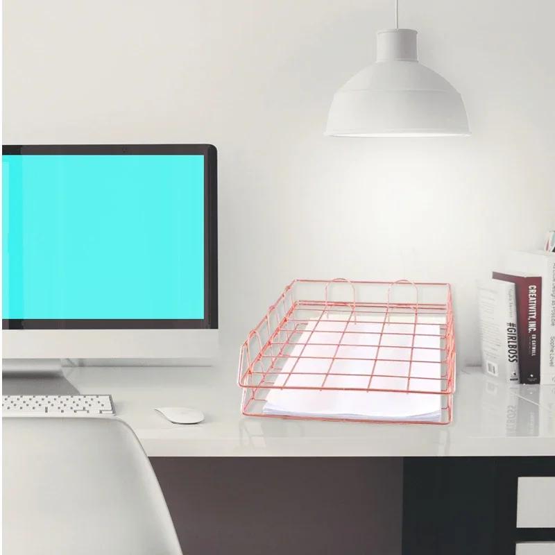 Multi-functional Iron Desk Organizer Storage Basket for Home Office Storage Organizer