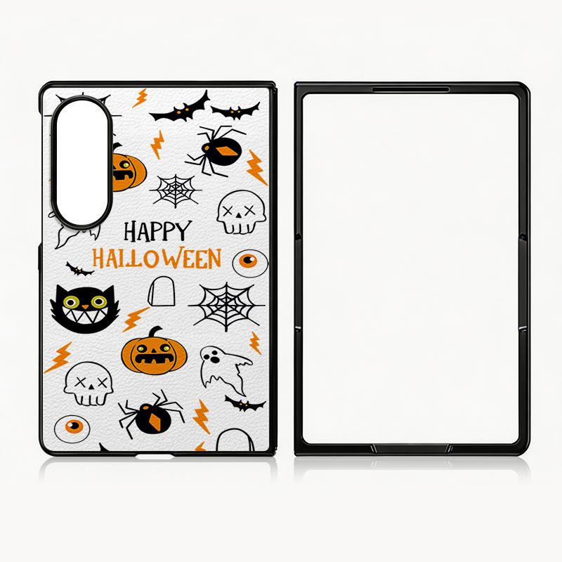 Halloween Ghost Pumpkin Case For Samsung Z Fold 8 Ultra 7 6 5 4 Hybrid Leather Skin Hard PC Bumper Cover For Galaxy Z Fold8 Fold7 Fold6 Fold5