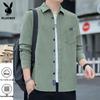 PLAYBOY Men's Pure Cotton Corduroy Long-Sleeve Shirt