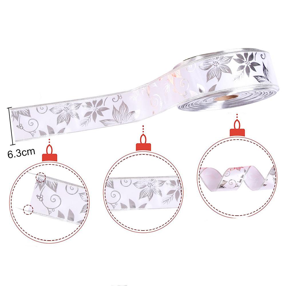 Meter Festive 10 Printed Red Ribbon Bow For Christmas Tree Decoration With Elegant Design