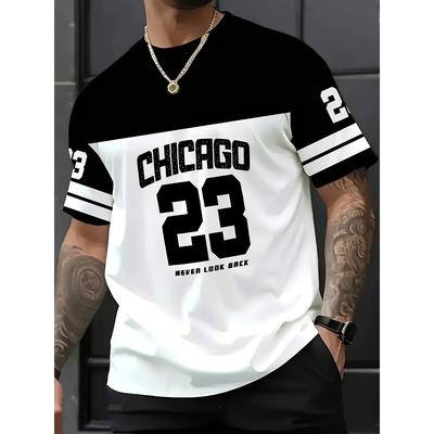 Das Sommer-Neu Chicago 23 Grafik Digitales Trikot Lässig Sportbekleidung Polyester Herren T-Shirt