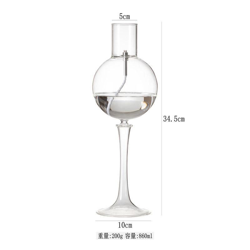 

860ml Chinese-style Zen Tea Room Glass Oil Lamp, Retro Atmosphere Oil Lamps, Modern and Simple High-end Home Decoration Item