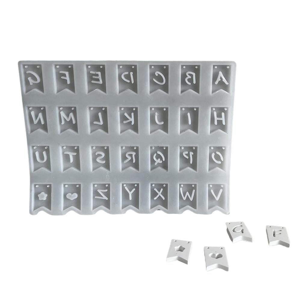 Silicone Alphabet Banner Mold Hand-Making Pendant Moulds Silicone Texture Suitable for Wall Decoration and Art Crafting