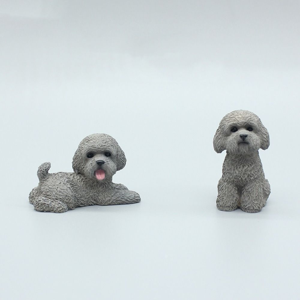 Resin Crafts Mini Animal Ornament Puppy Model Dog Action Figures Poodle Dog Figures  Kids Toys