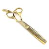 6.0" Gold Damascus Serrated Barber Hairdressing Thinning Scissors