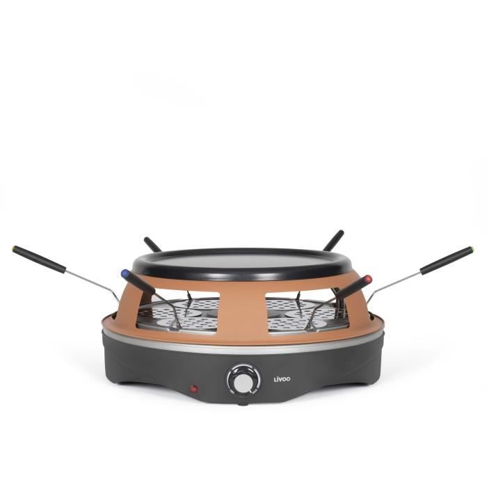 Four à pizza 6 personnes - LIVOO - DOC304 - 1200W - 6 personnes - Ø10 cm - Antiadhésif - 6 mini pelles et 1 emporte-pièce inclus