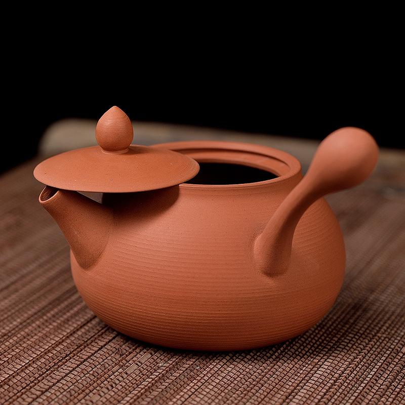 Small Capacity Purple Sand Whisker Pot Zhu Ni Kung Fu Teapot Handmade Card Cover Can Jump Cover Red Mud Household