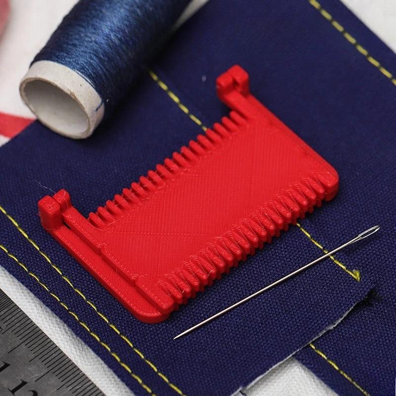 Verstellbarer Stichabstand 1,5-4 mm Handnäh-Kantenverschlusswerkzeug Tragbarer Clip-On Nahtführungslineal Stoffsaum-Reparatur-DIY-Werkzeug