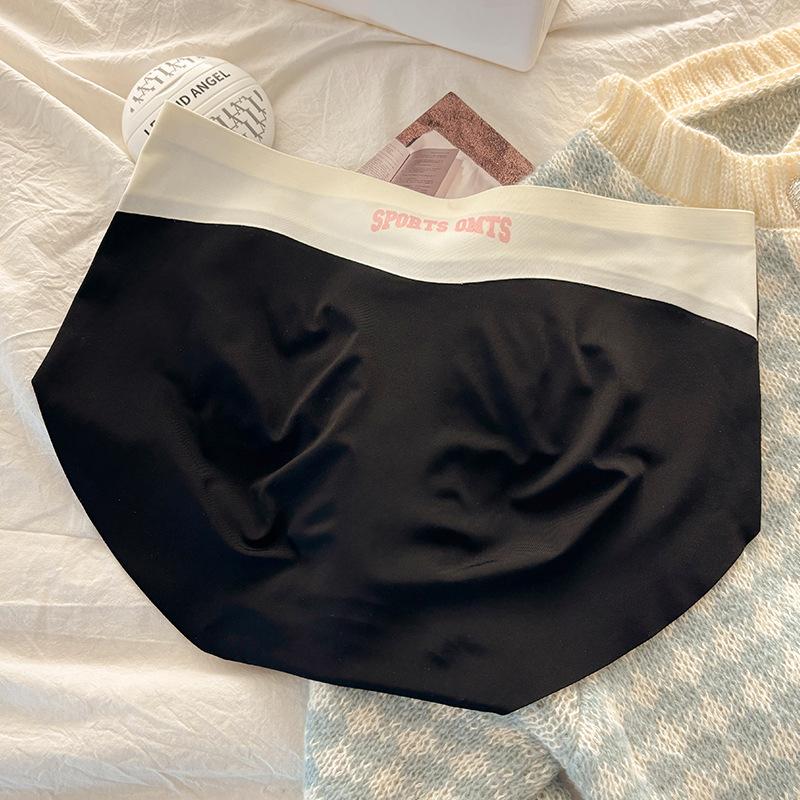 

Трусики из голого ледяного шелка с бесшовной талией и приподнятыми ягодицами, трусики-треугольники для женщин one size чёрный