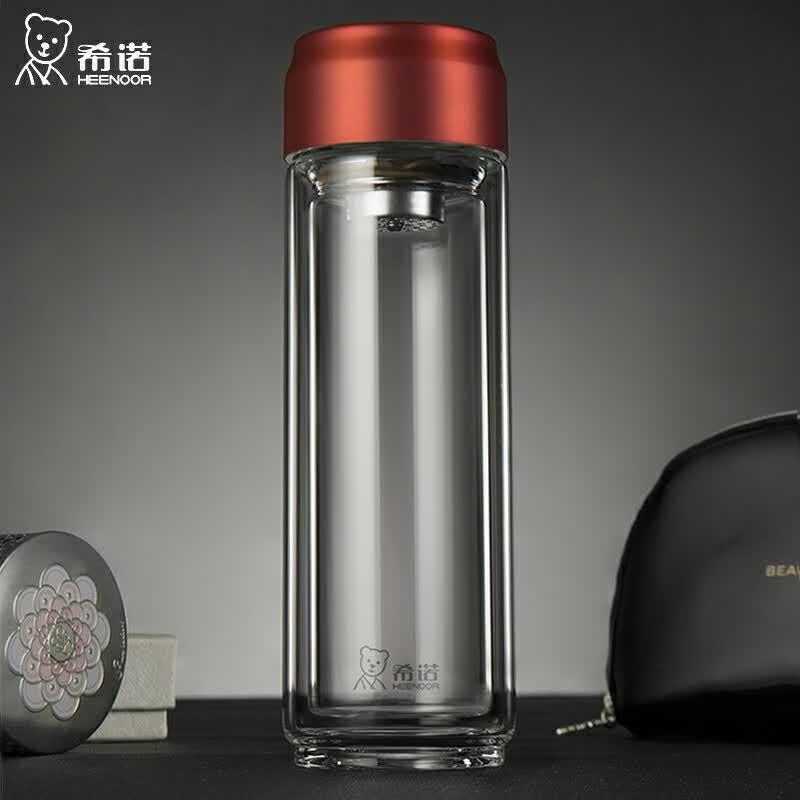 HEENOOR XN6775 Double-Layer Portable Glass Cup