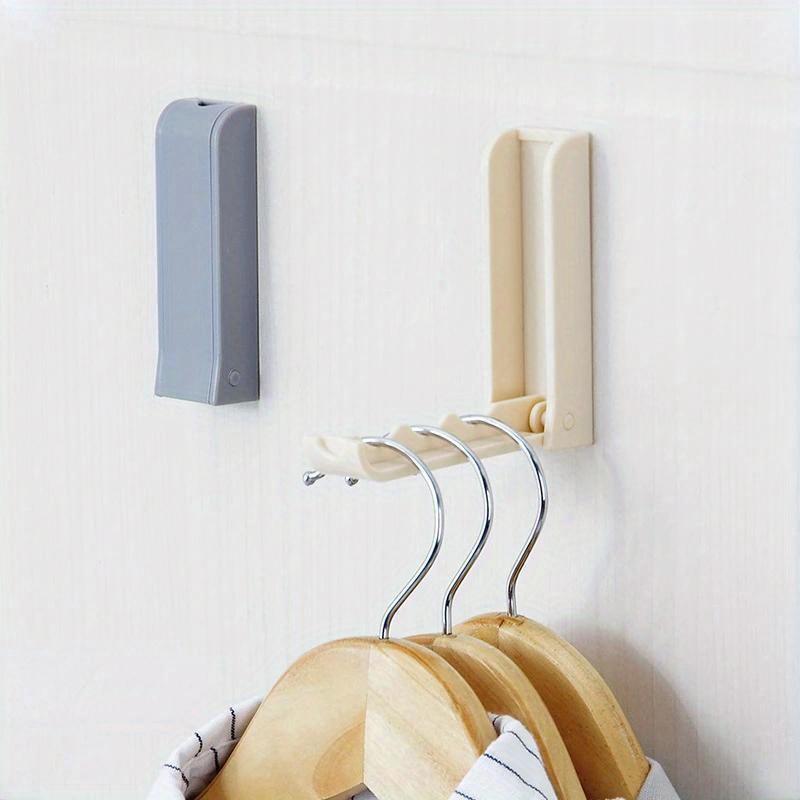 Foldable Wall Mounted Hanging Rack Bathroom Adhesive Holders Space Saving Door Hooks Hangers Punchless Drying Racks Accessories