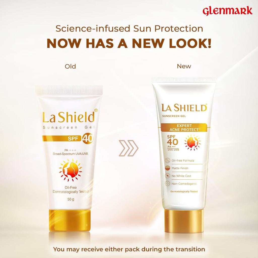 La Shield SPF 40 PA+++ Mineral Sunscreen Gel 50g | Oil-Free Lightweight Matte Finish | No White Cast For Oily, Sensitive & Acne-Prone Skin