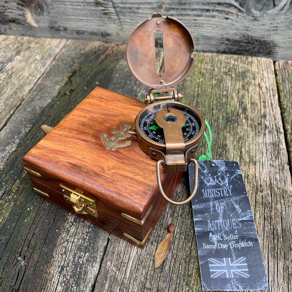 Soldiers Military Thumb Compass Vintage Brass WW2 1940 Navigation World War II