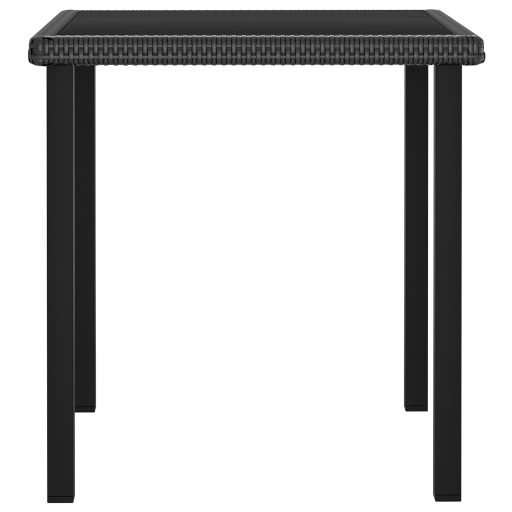 Garden Dining Table Black 70 x 70 x 73 cm Poly Rattan