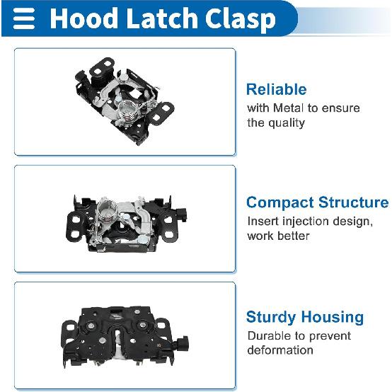 Hood Latch Assembly for Jeep Compass MP 2017-2019 Engine Hood Latch Lock Release No.68248965AD 1 Pcs
