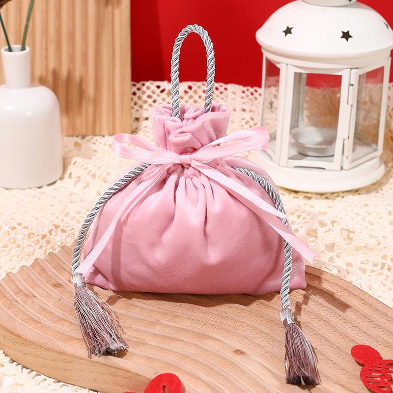 Elegant Velvet Wedding Candy Bag - Creative Handbag Favor Small Velvet 14x14cm