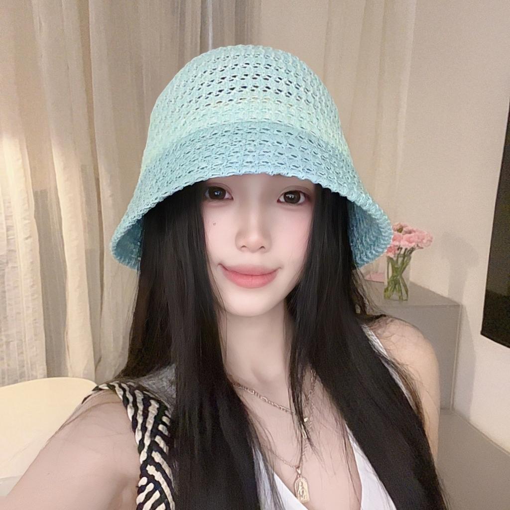 Hollow Fisherman's Hat Children's Summer Outdoor Sunshade Sunscreen Bucket Hat, New Face-showing Small Sun Hat