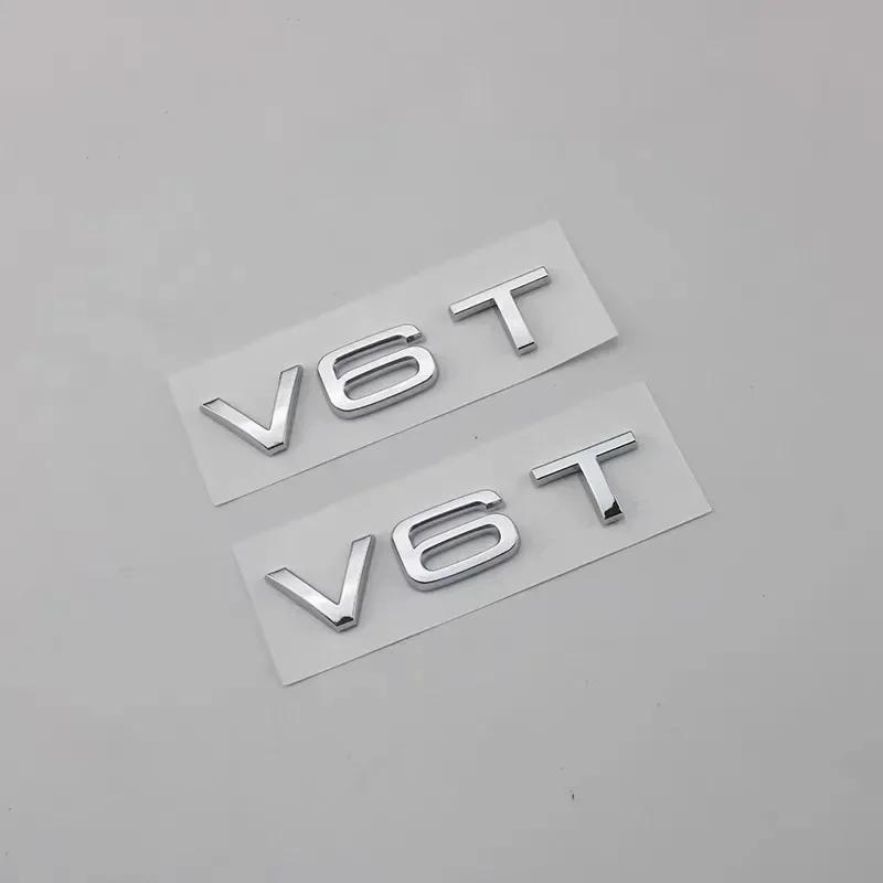 2PCS V6T V8T Emblem ABS 3D badge leaf label V10 V12 side label for A4L A5 A6L A7 Q3 Q6 Q7 car label displacement sticker